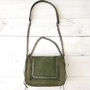 Zara Green Suede Chain Purse